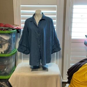 Charlotte Russe Light Blue Denim Shirt
